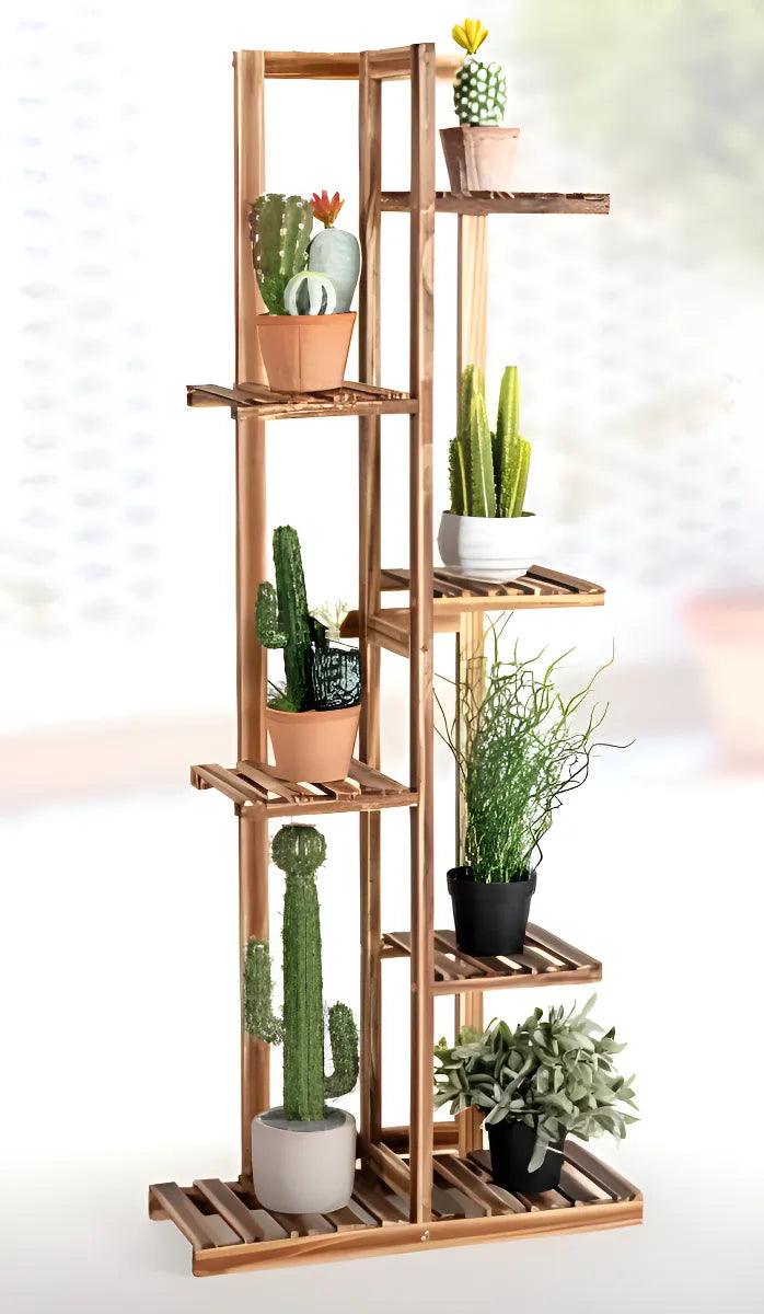 Estante Vertical para Plantas de Madera – 6 Niveles (110 cm)