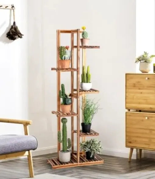 Estante Vertical para Plantas de Madera – 6 Niveles (110 cm)