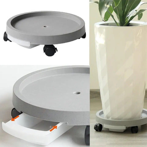 Base con Ruedas para Macetas – Plato Rodante con Freno